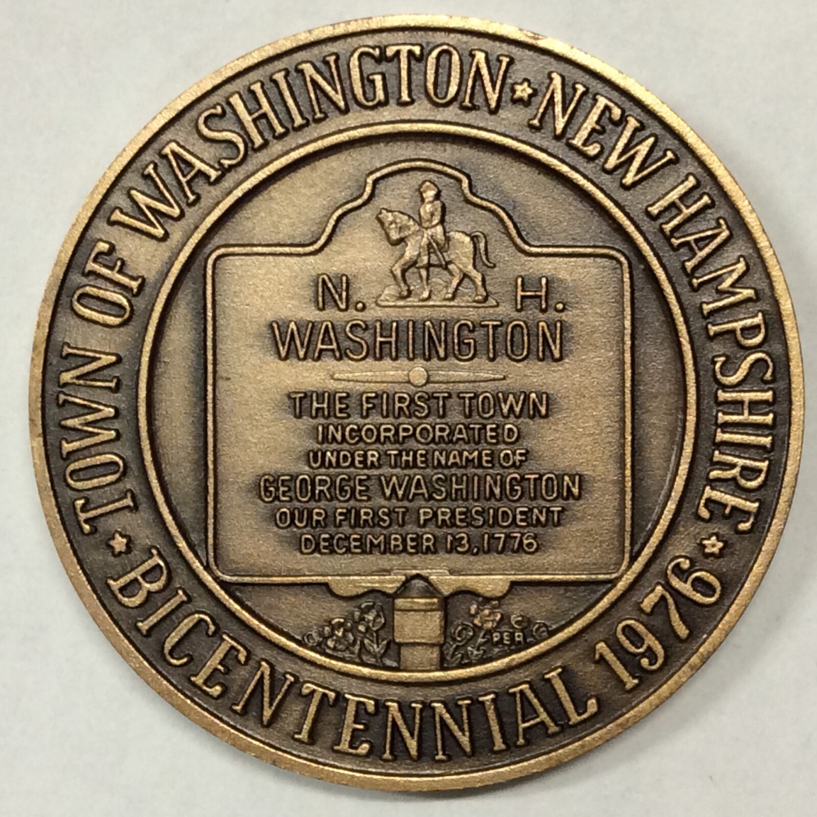 1976 Washington, NH Town Medal Bronze, BU - Image 2