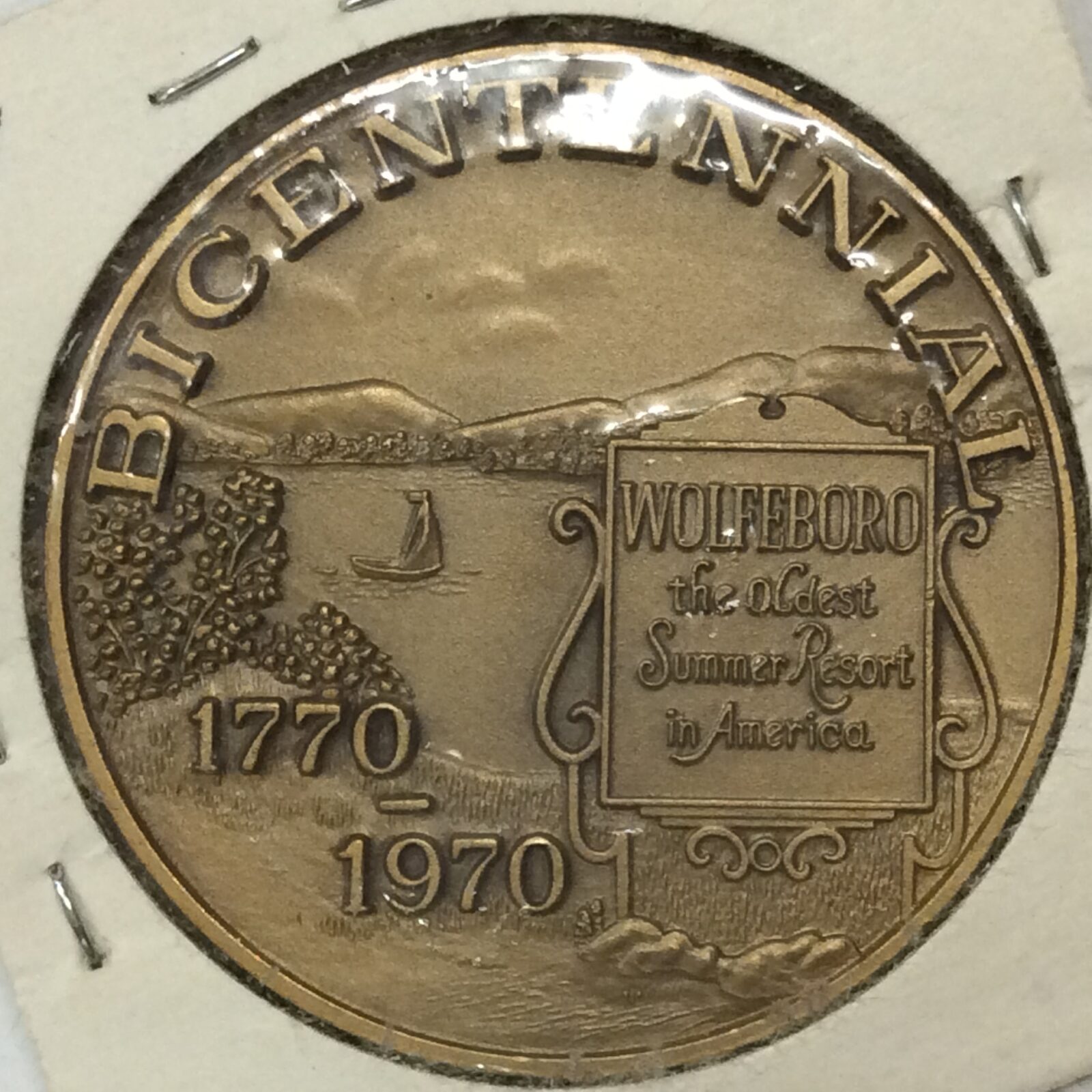 1970 Wolfeboro, NH Town Medal Bronze, BU - Image 2