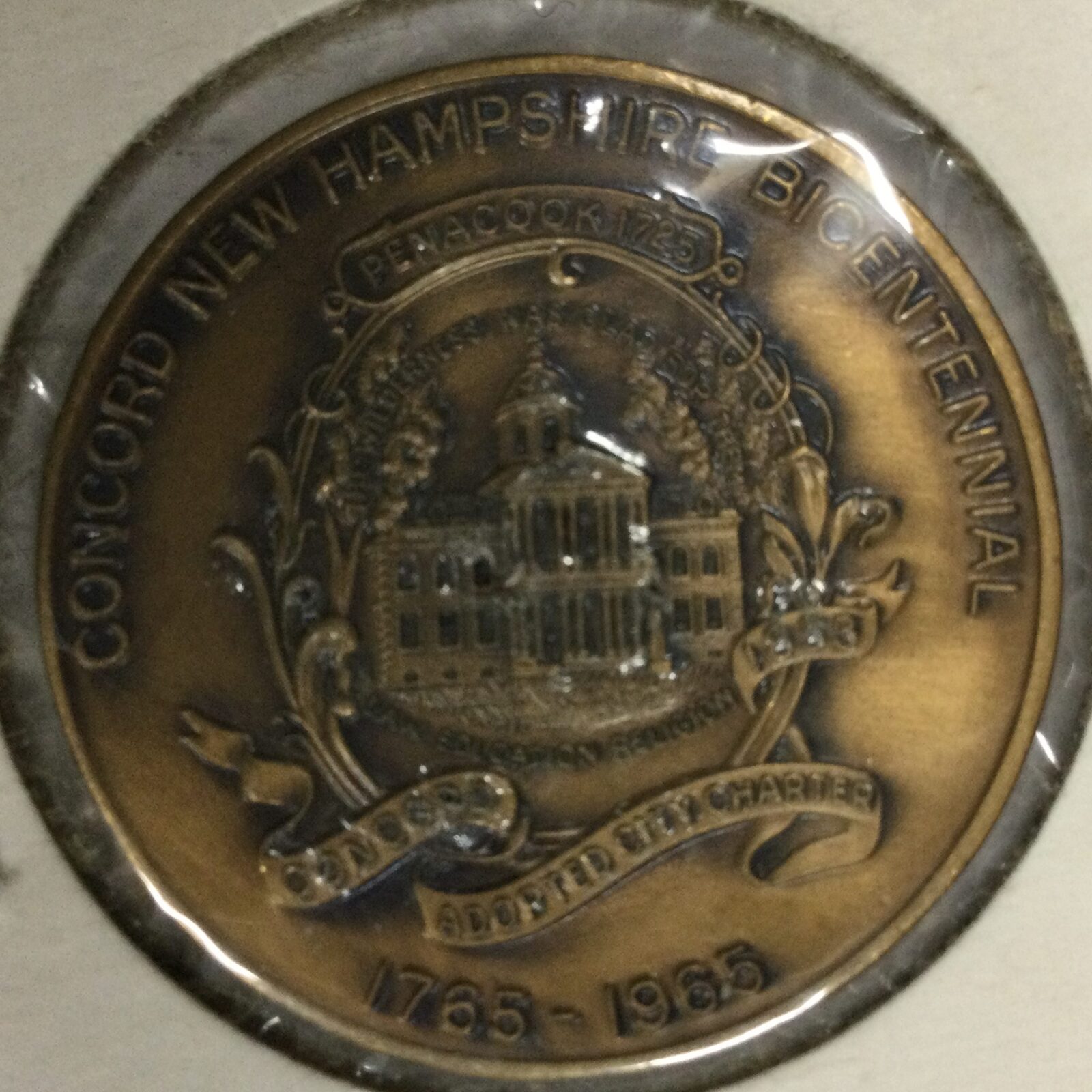 1965 Concord, NH Town Medal Bronze, BU - Image 2