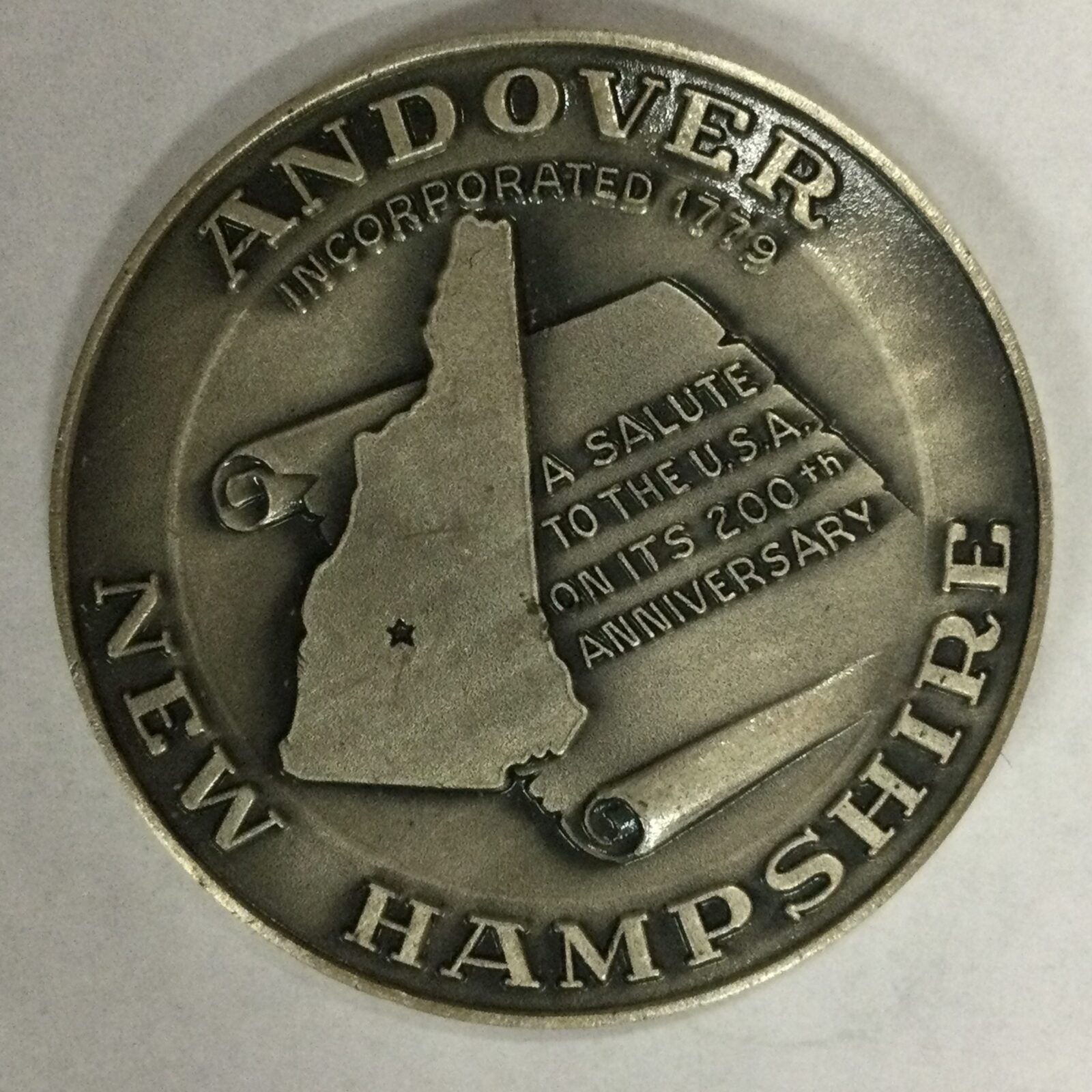 1976 Andover, NH Town Medal Sterling Silver, BU