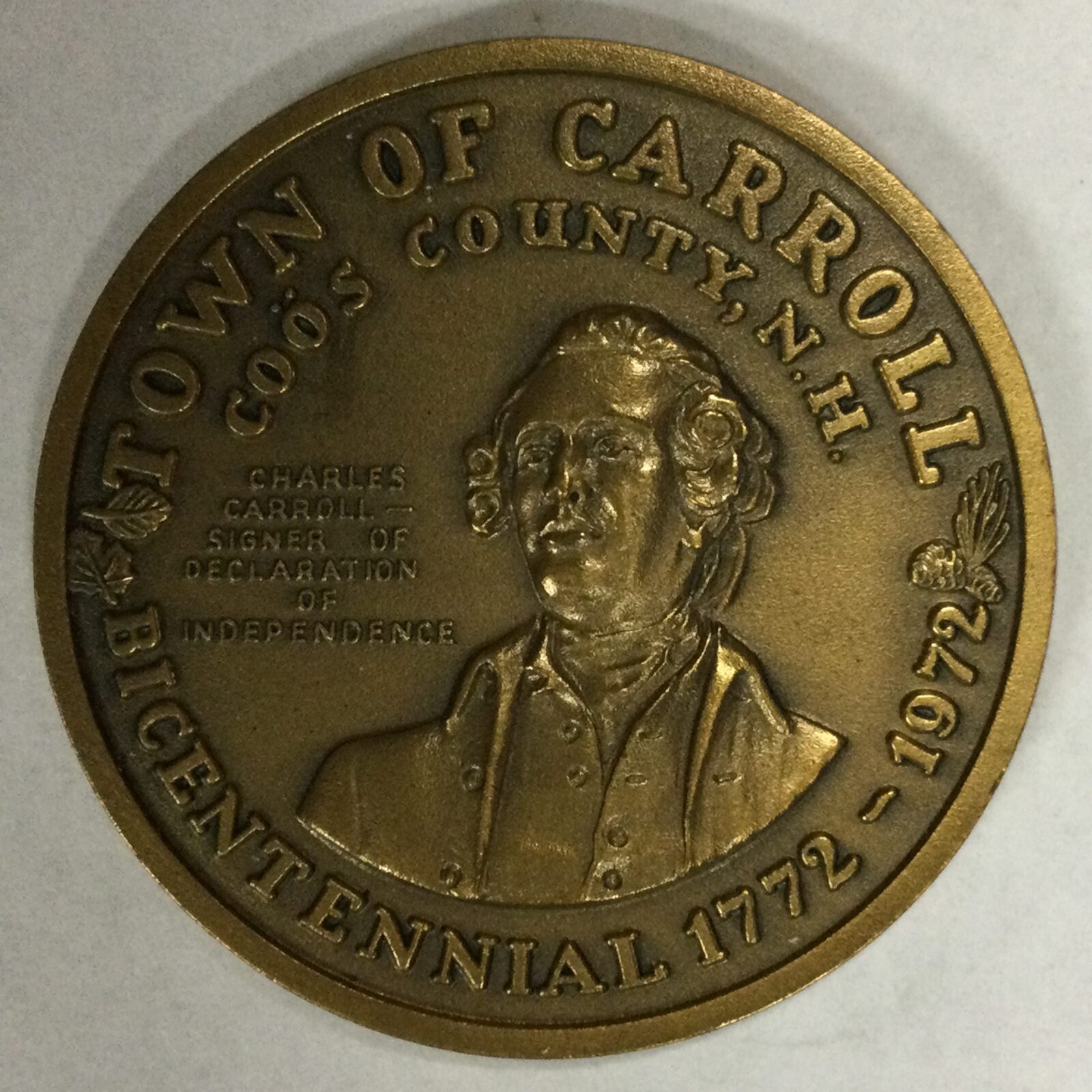1972 Carroll, NH Town Medal Bronze, BU