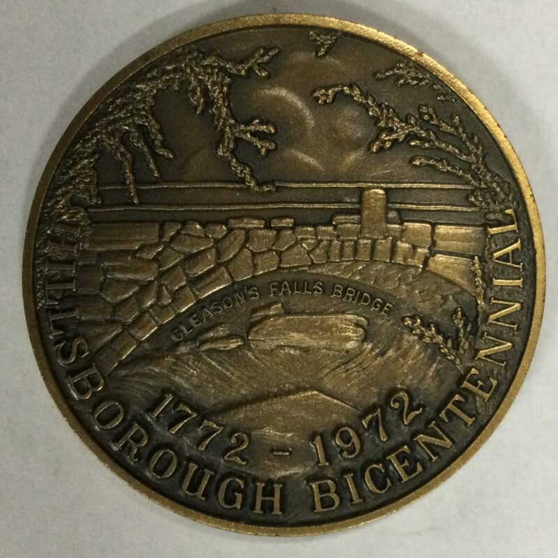 1972 Hillsborough, NH Town Medal Bronze, BU