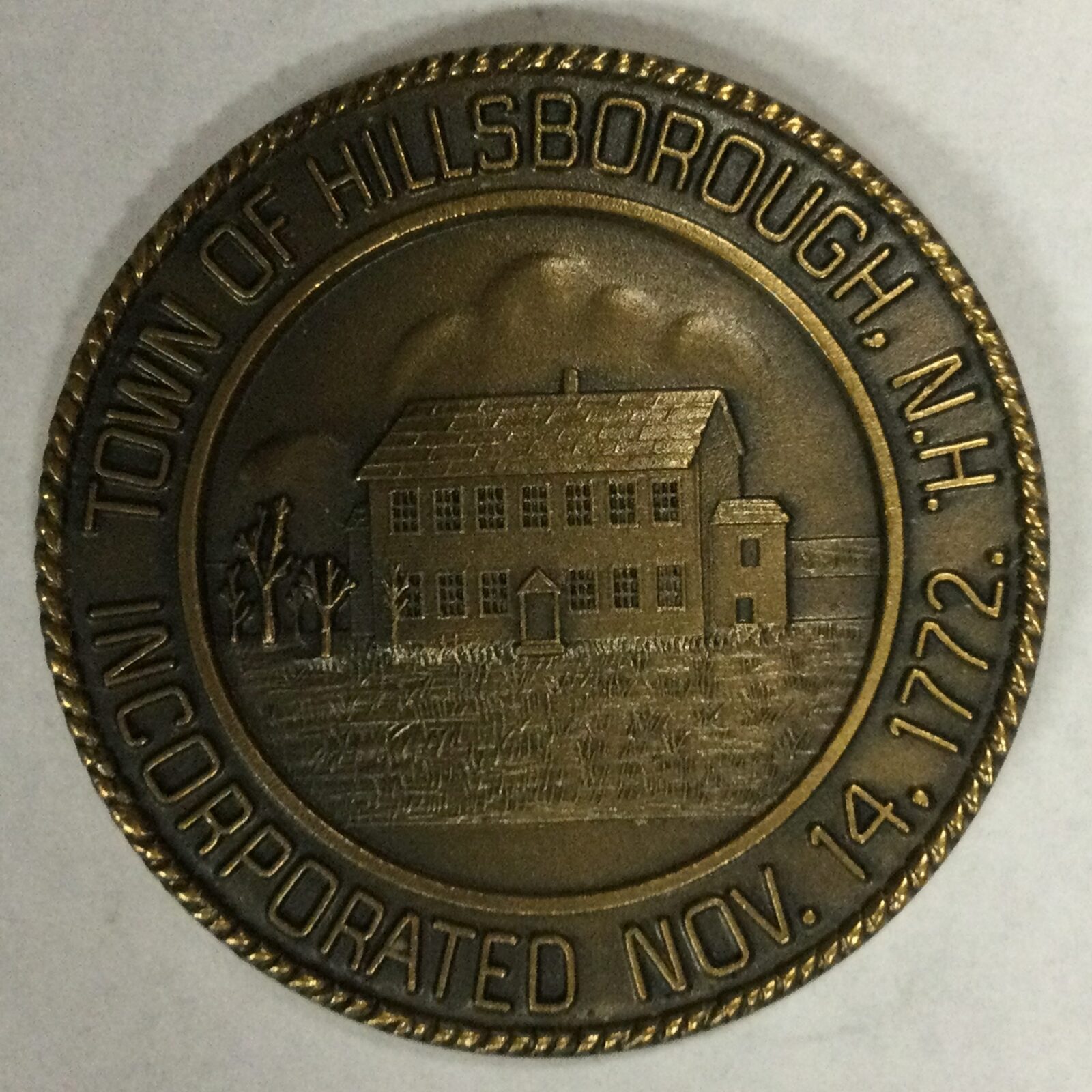 1972 Hillsborough, NH Town Medal Bronze, BU - Image 2
