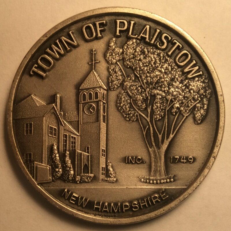 1974 Plaistow NH Town Medal, Sterling Silver BU