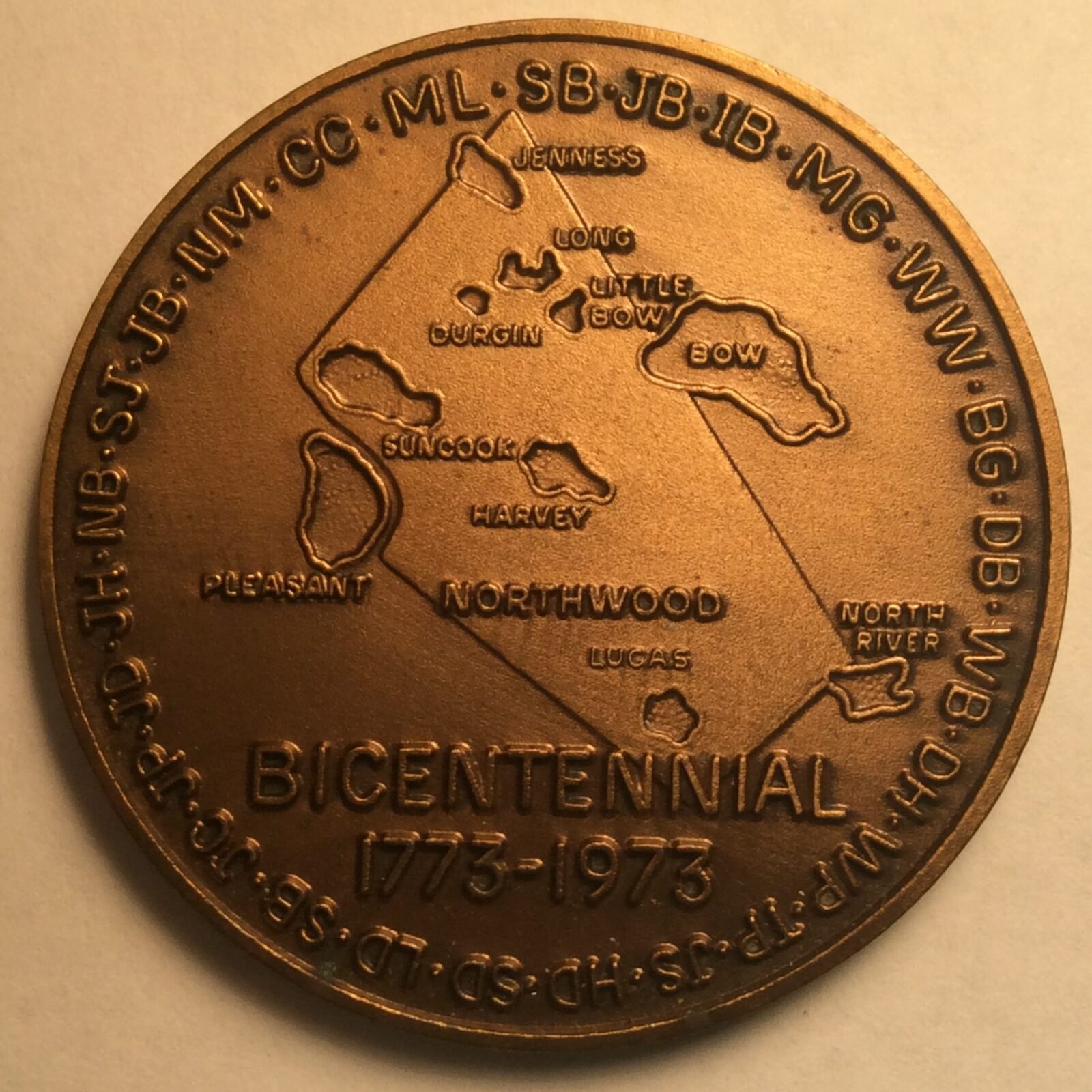 1973 Northwood NH, Town Medal Bronze BU - Image 2