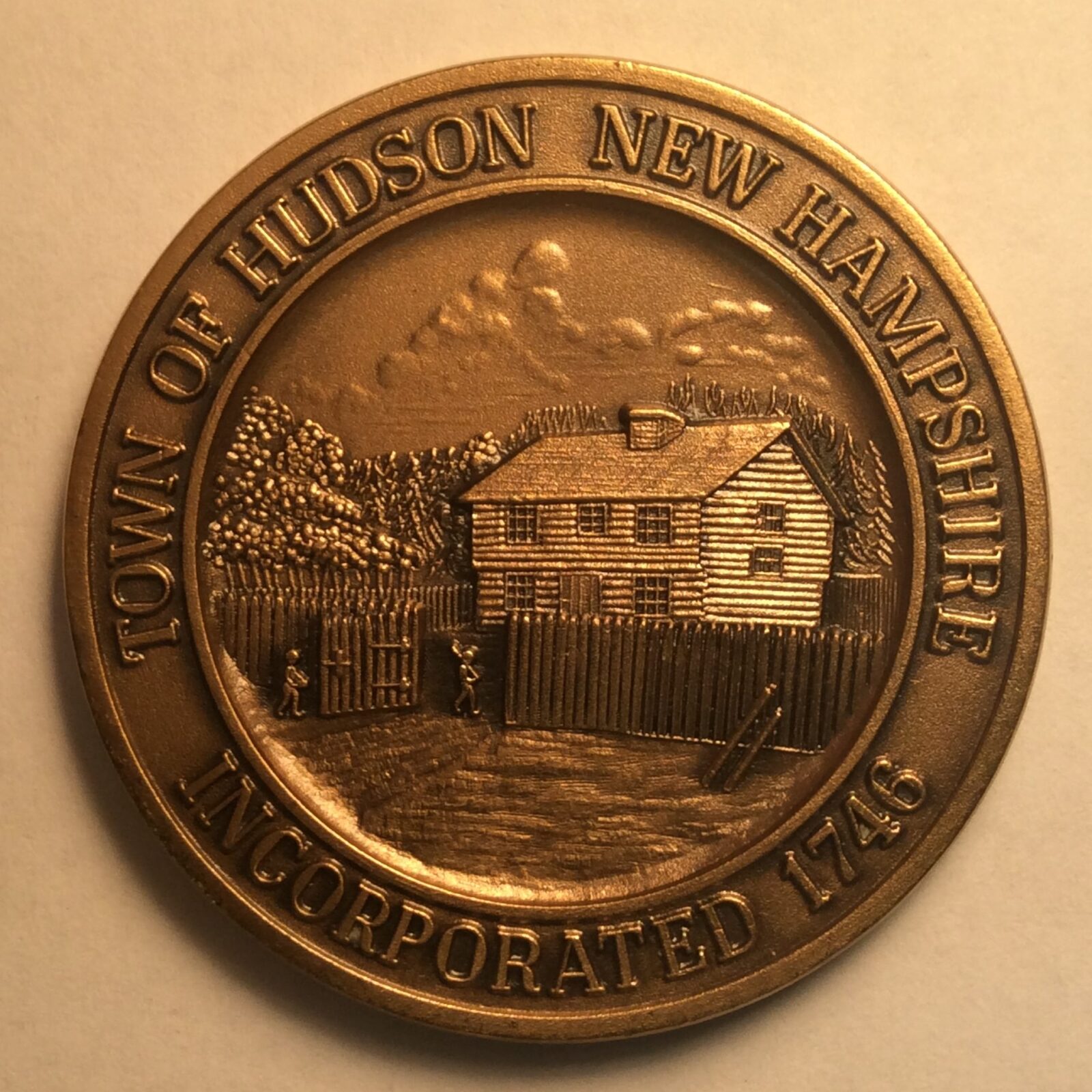 1976 Hudson NH, Town Medal Bronze BU