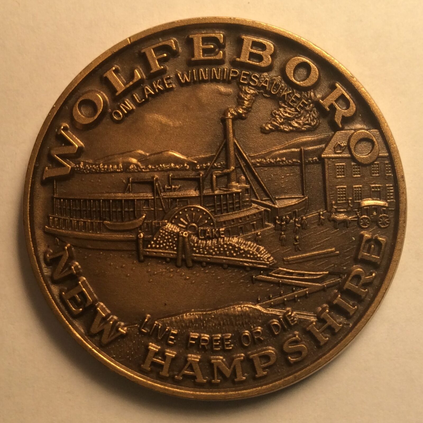 1970 WolfeBoro NH, Town Medal Bronze BU