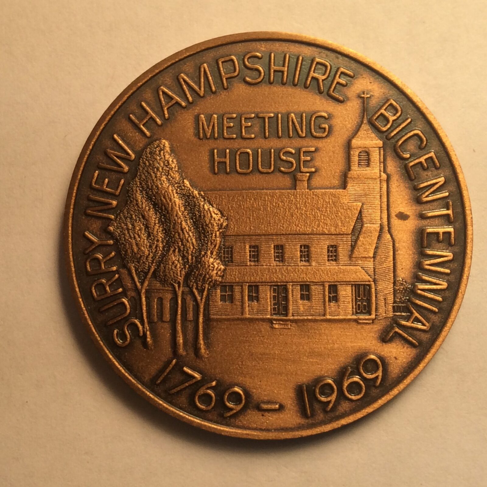 1969 Surry NH, Town Medal Bronze BU - Image 2