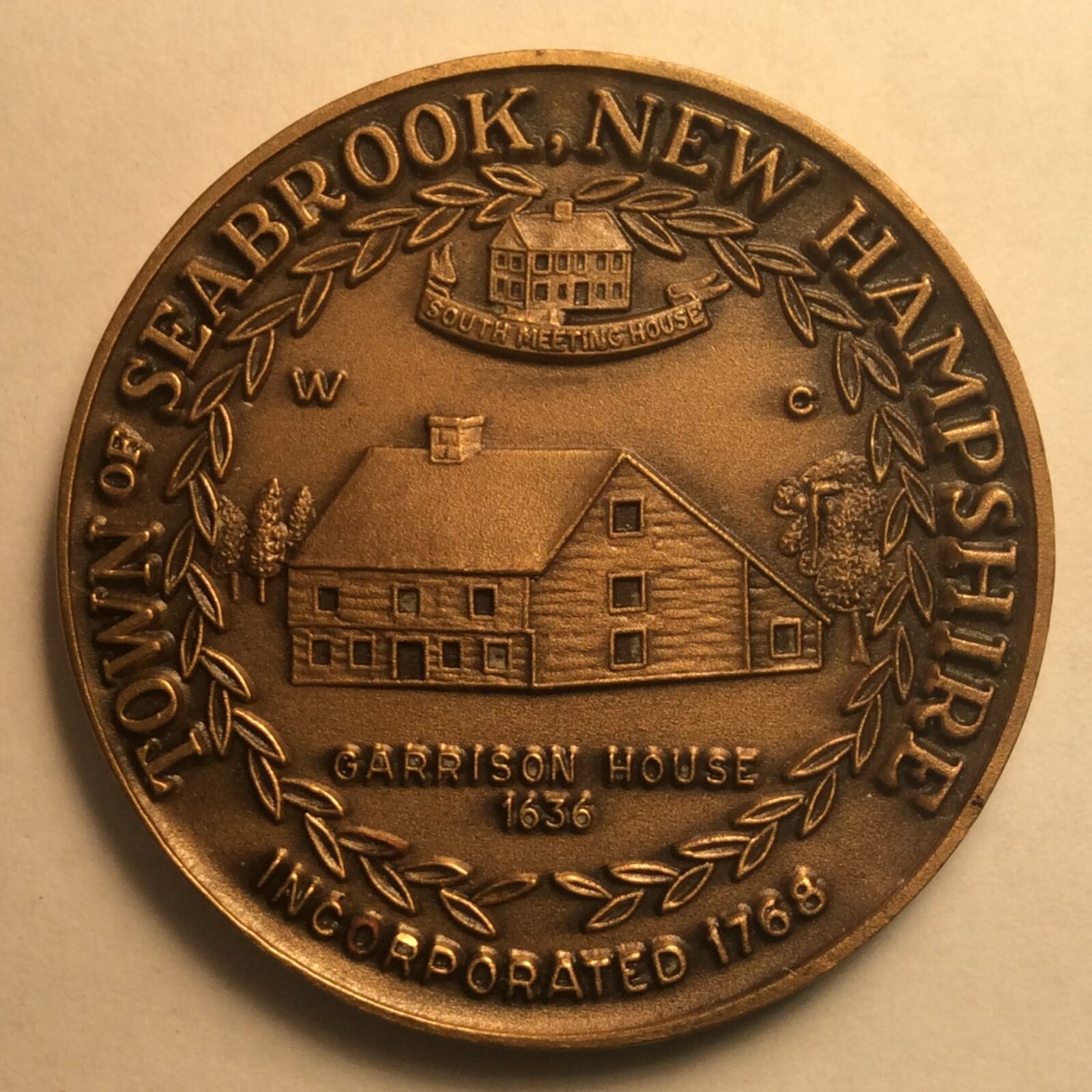 1968 Seabrook NH, Town Medal Bronze BU