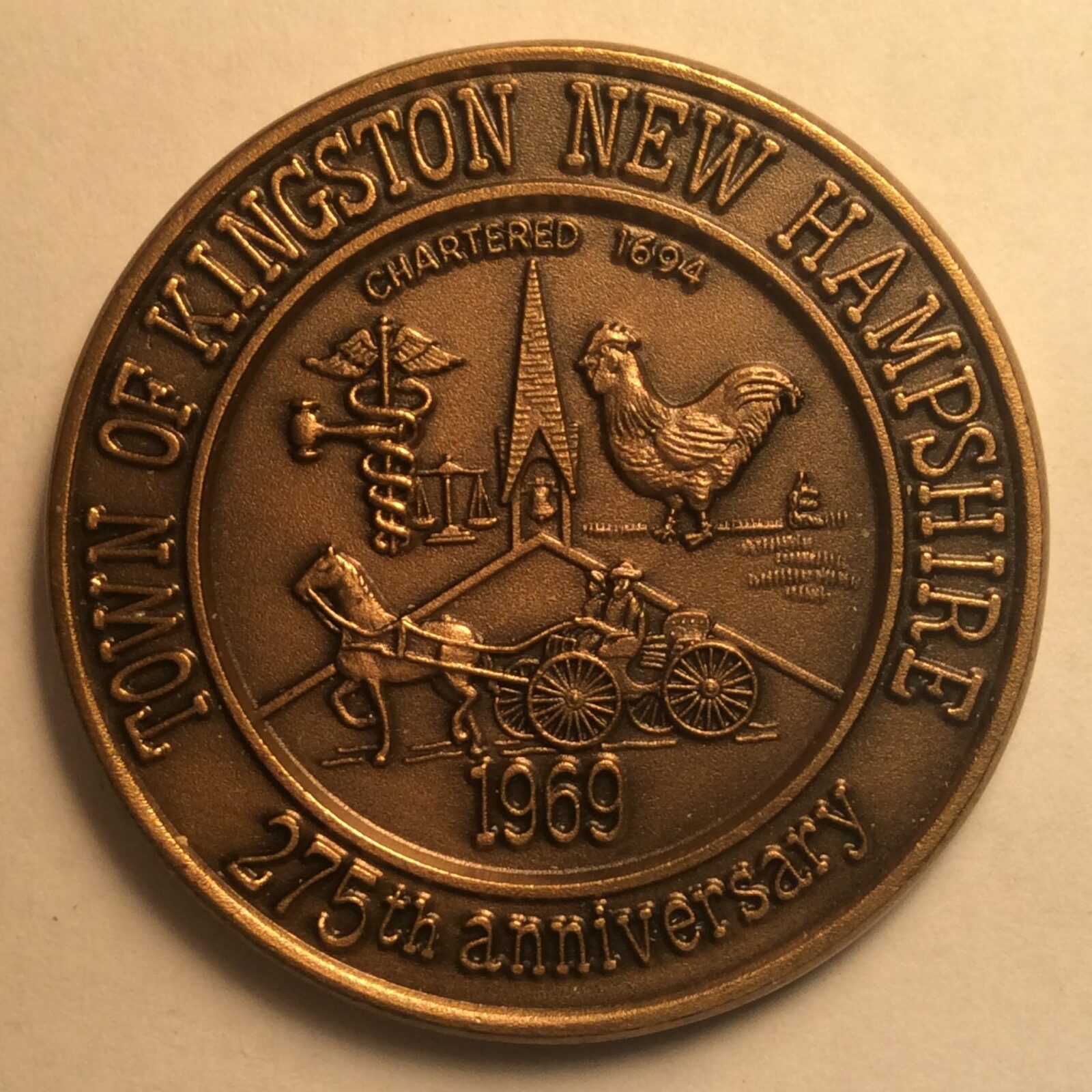 1969 Kingston NH, Town Medal Bronze BU - Image 2