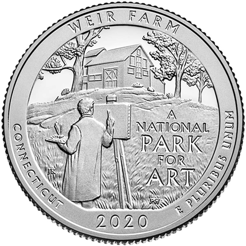 2020-W Conneticut State Quarter "Weir Farm" MS65