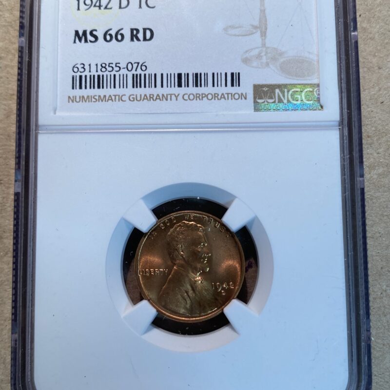 1942-D Lincoln Cent NGC MS66 RD
