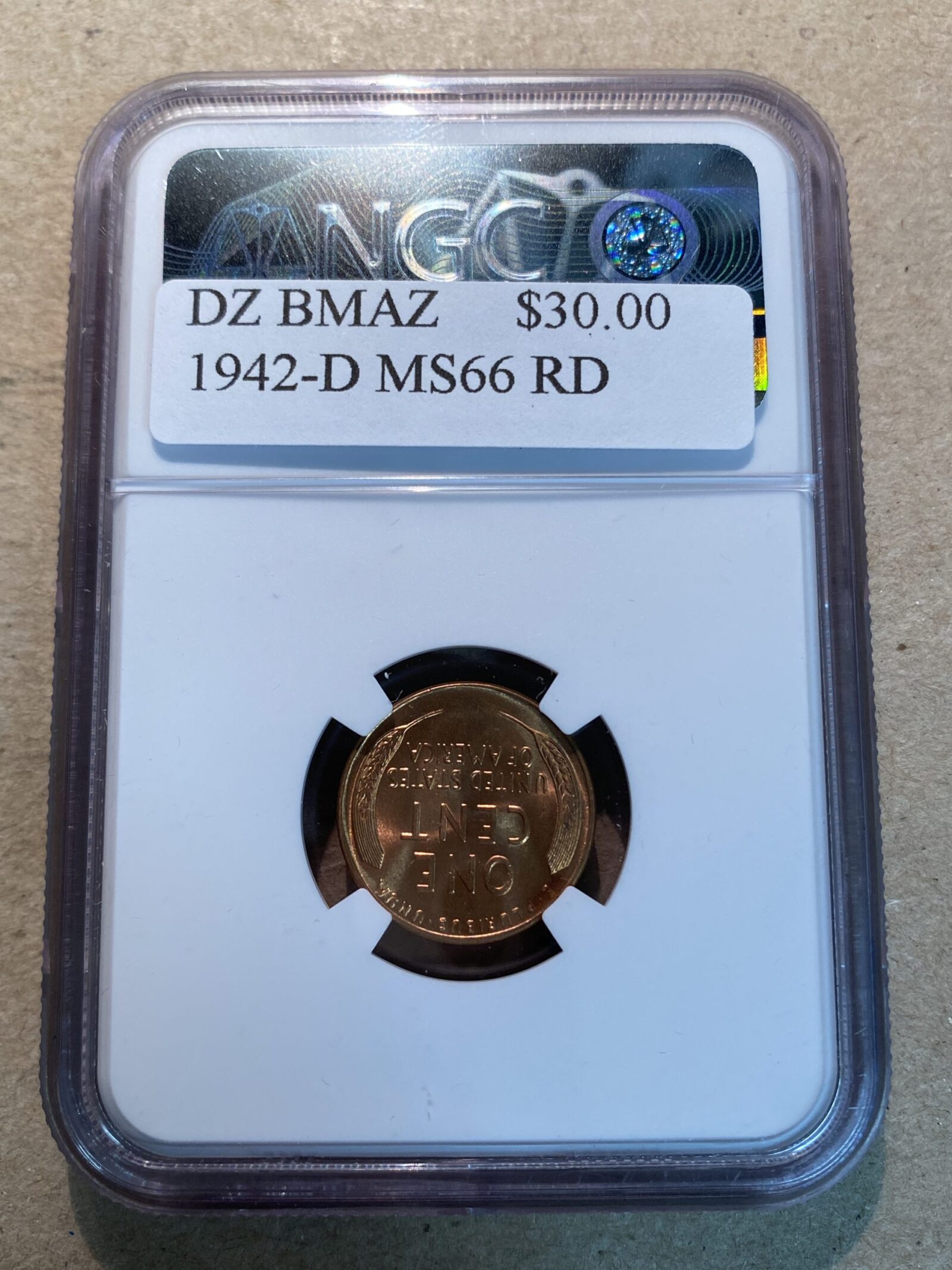 1942-D Lincoln Cent NGC MS66 RD - Image 2