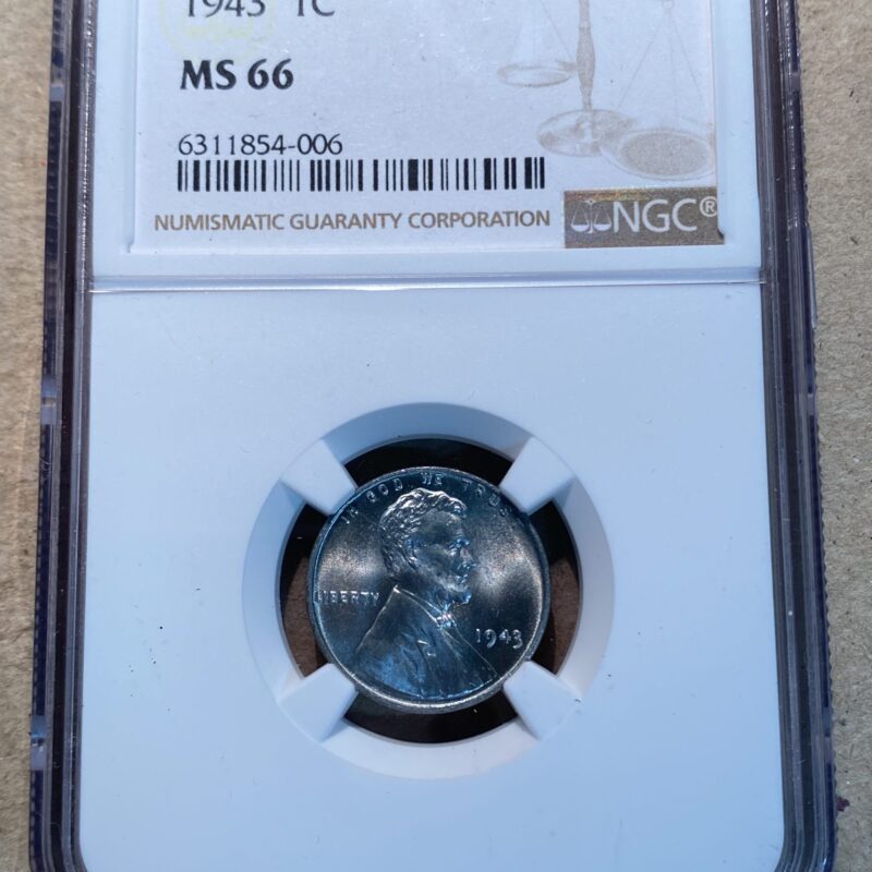 1943 Lincoln Cent NGC MS66