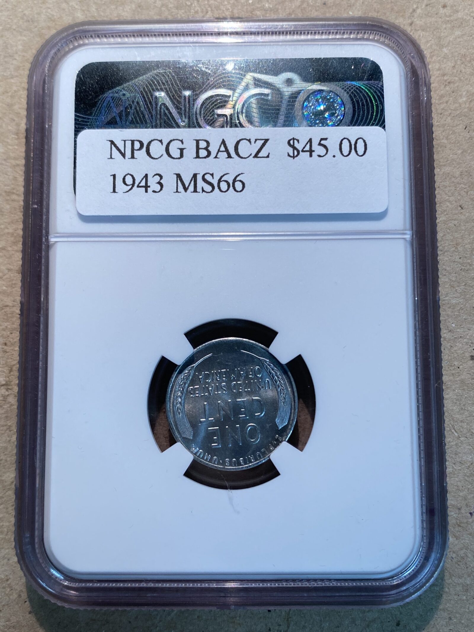 1943 Lincoln Cent NGC MS66 - Image 2