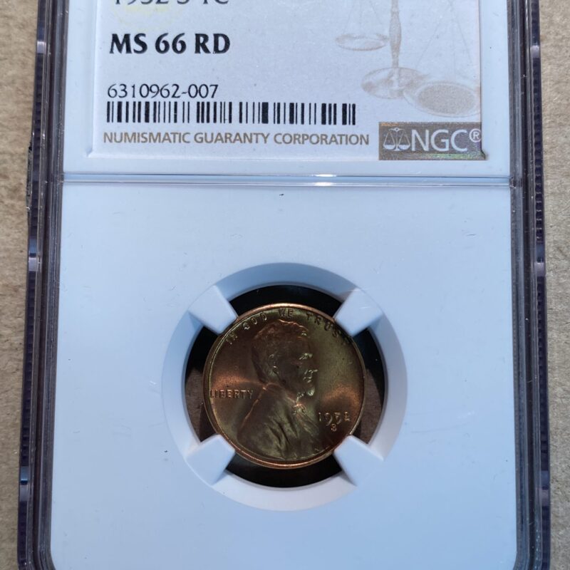 1952-S Lincoln Cent NGC MS66 RD
