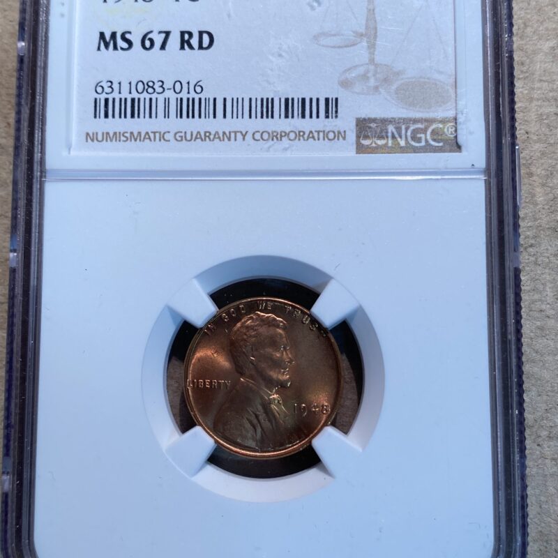1948 Lincoln Cent NGC MS67 RD