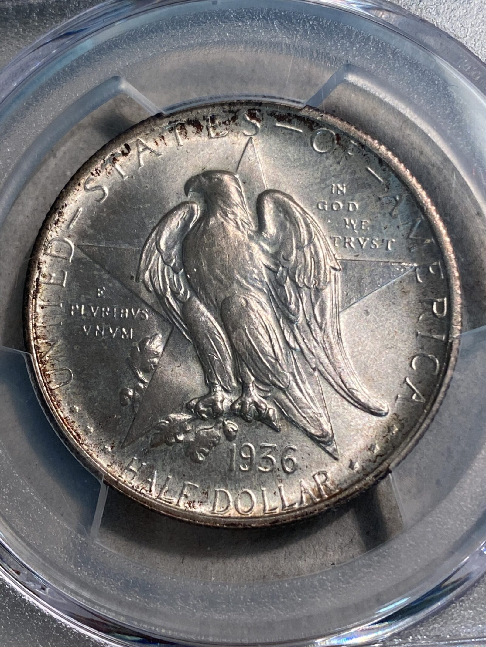 1936 Texas Commemorative Silver Half Dollar PCGS MS66+ - Image 3