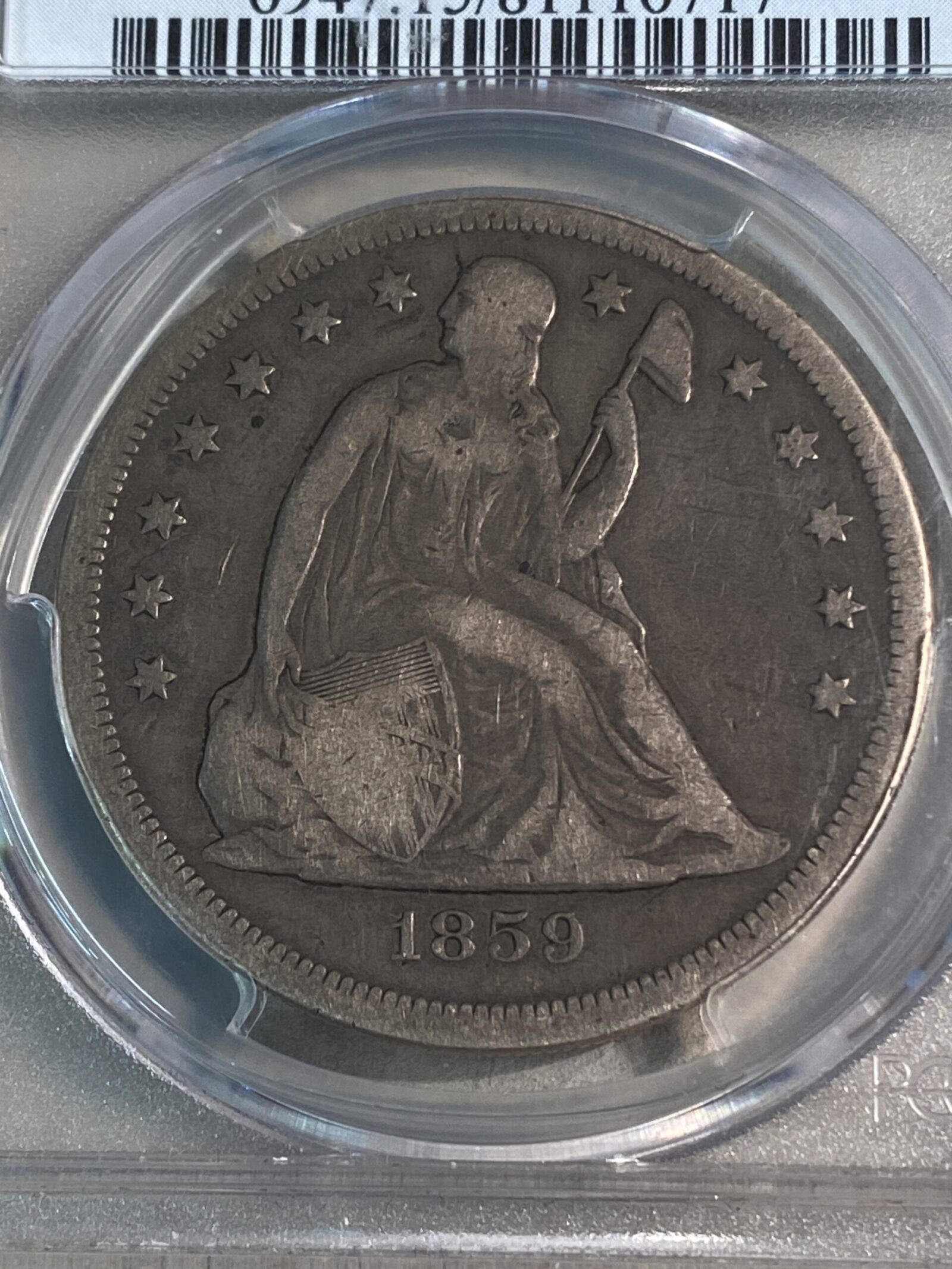 1859-O Seated Liberty Silver Dollar PCGS F15 - Image 3