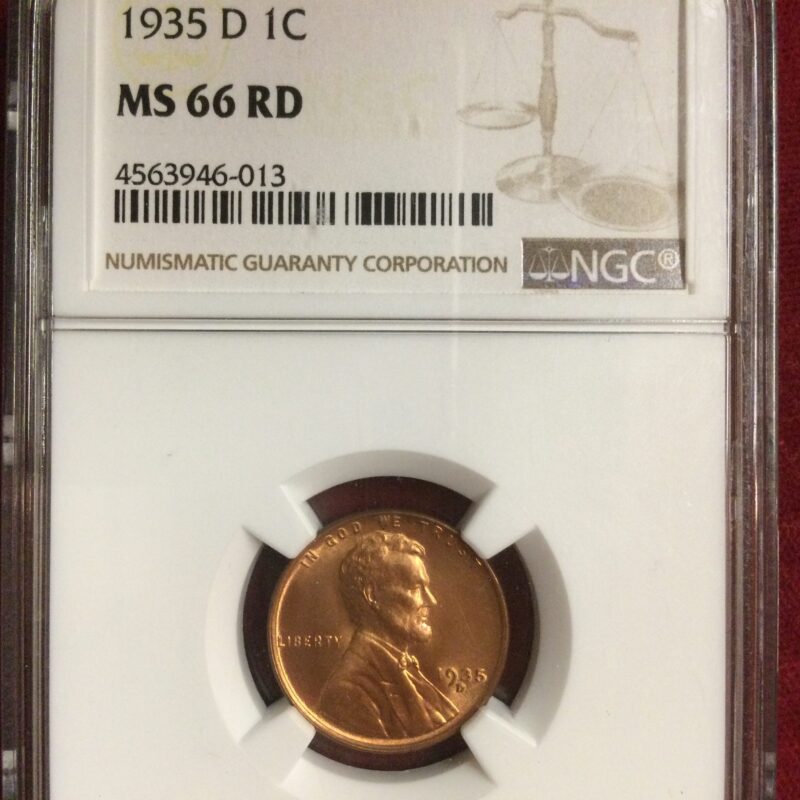 1935-D Lincoln Cent NGC MS66 RD