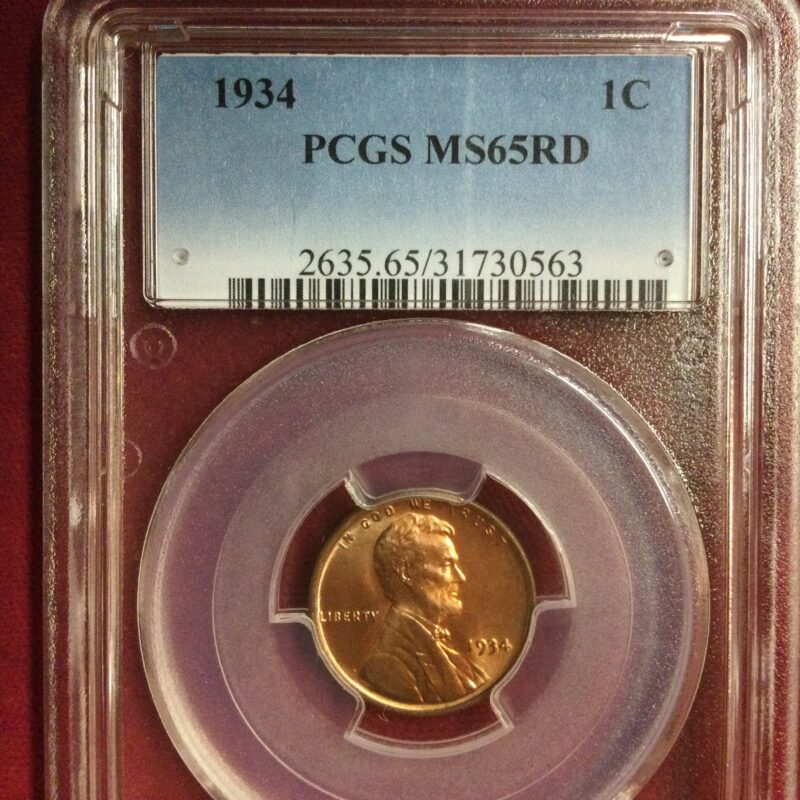 1934 1C PCGS MS 65  RD