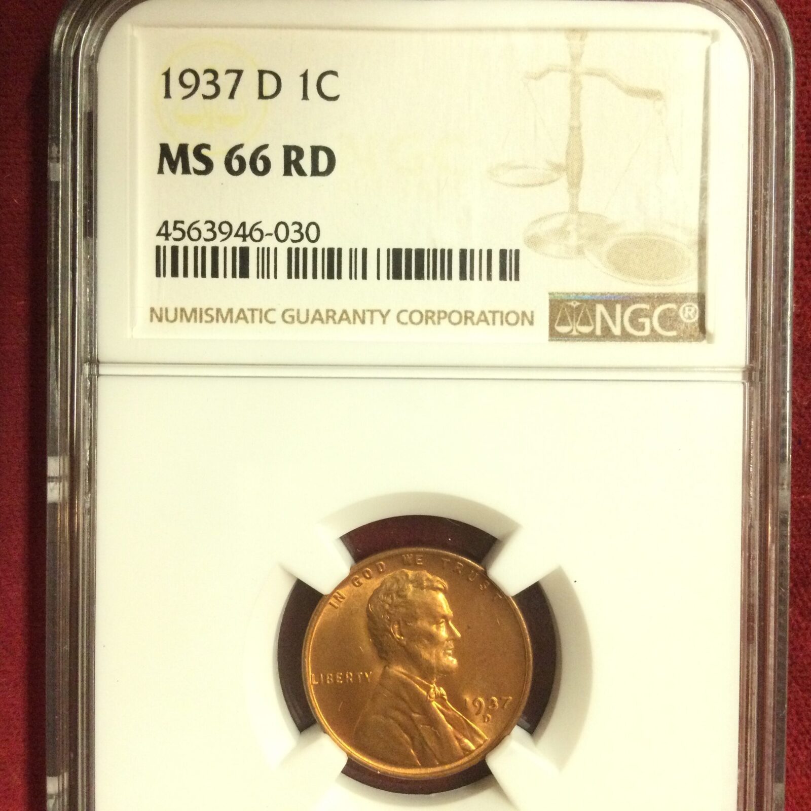 1937-D NGC 1C MS66 RD