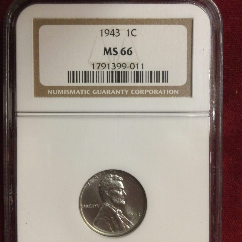 1943 Lincoln Cent NGC MS66