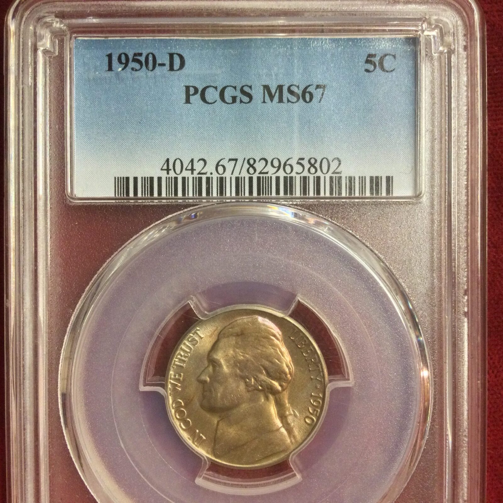 1950-D 5C PCGS MS 67