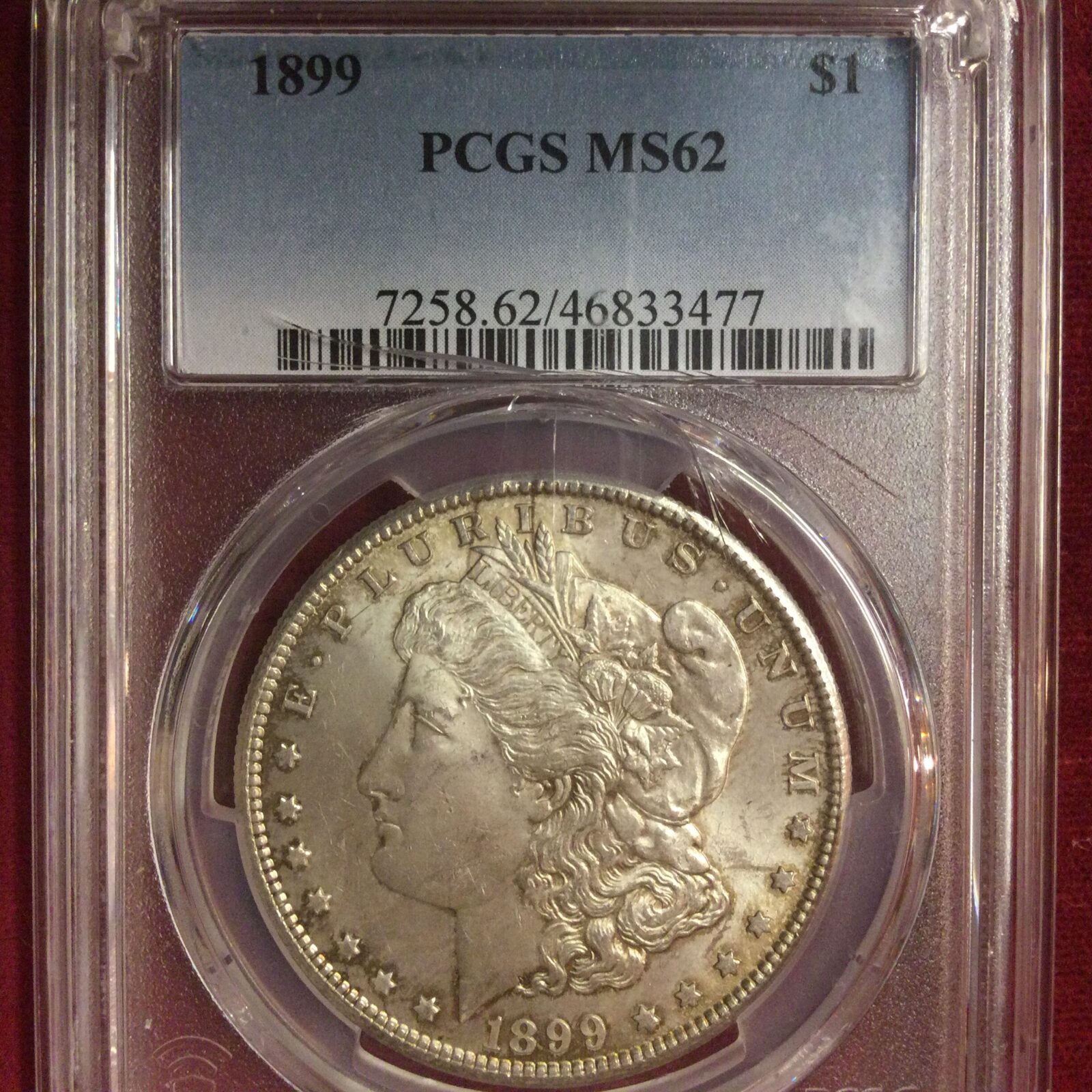 1899 Morgan silver dollar PCGS MS 62