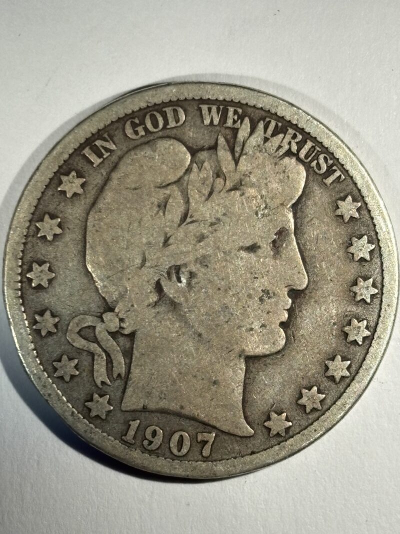 1907-D Barber Half Dollar  - Very Good