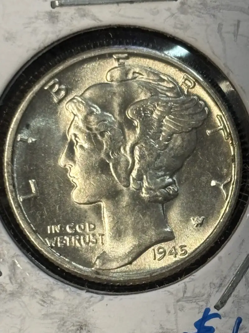 1945 Mercury Dime in MS64