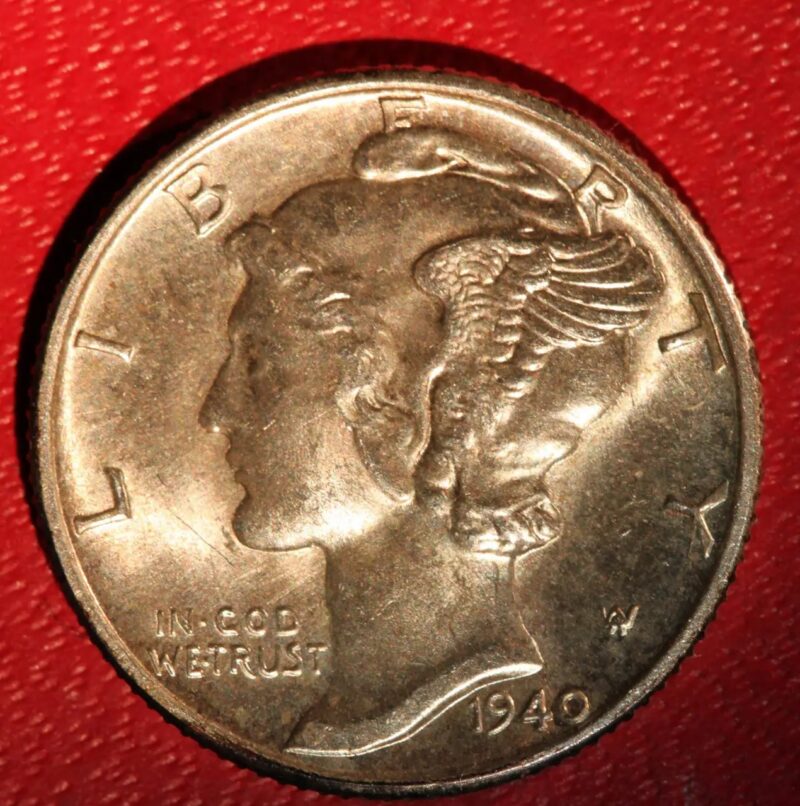 1940-D Mercury Dime in MS65 Gem Brilliant Uncirculated