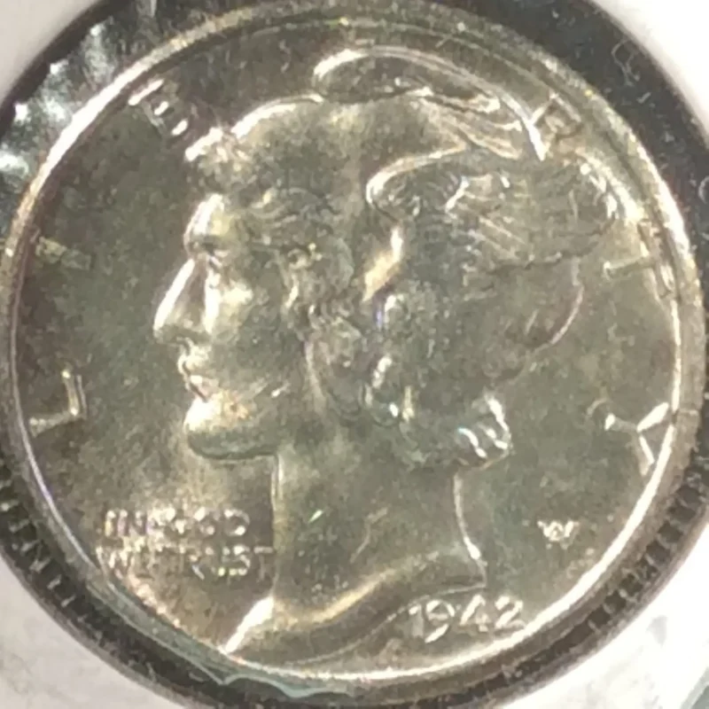 1942-D Mercury Dime in GEM BU MS65