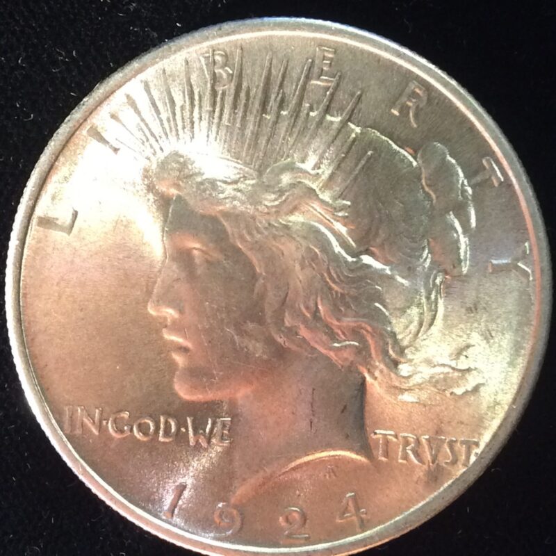 1924 Silver Peace Dollar in MS64 Select BU