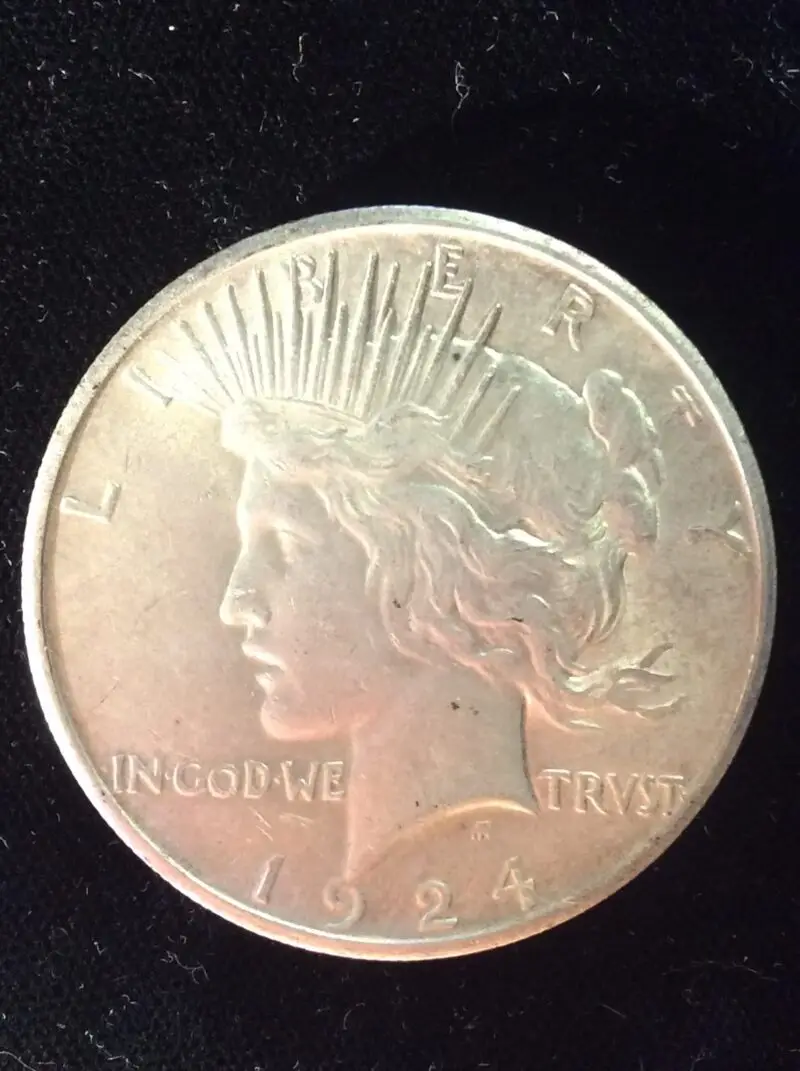 1924-S Silver Peace Dollar in Choice AU 55 Condition