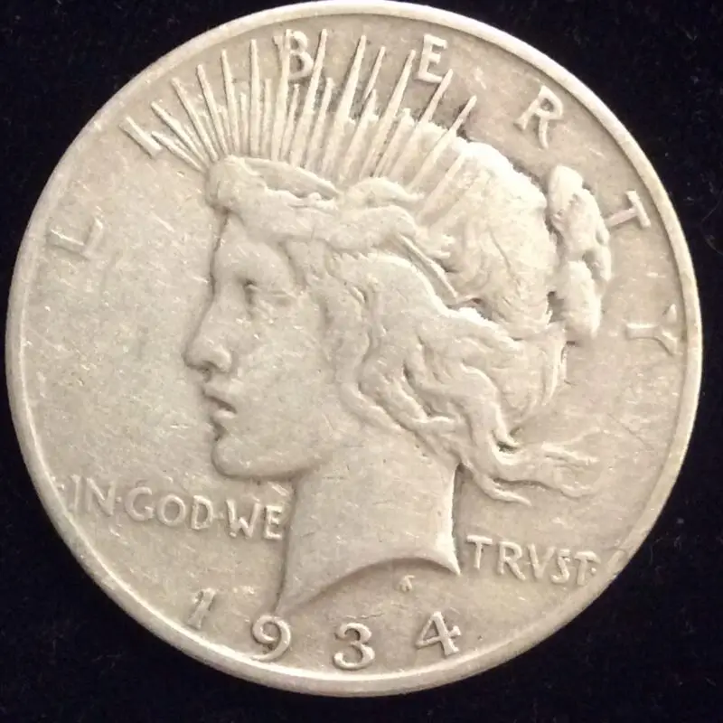 1934-S Peace Silver Dollar in VF30 Condition