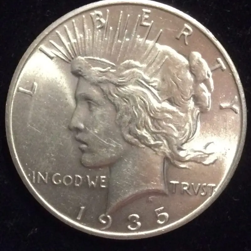 1935 Peace Silver Dollar in MS63+ BU Condition