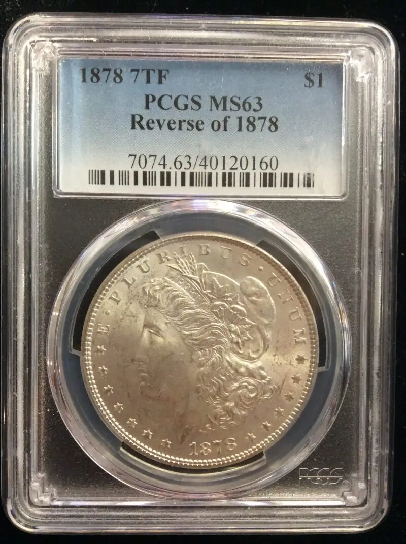 1878 7Tailfeathers Morgan Silver Dollars (Reverse of 1878) in PCGS MS63