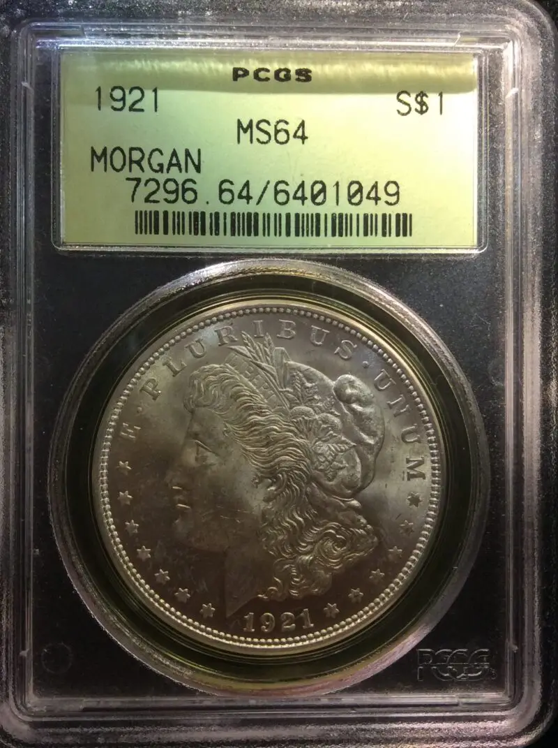 1921 Morgan Silver Dollar in a PCGS MS64 Old Green Holder