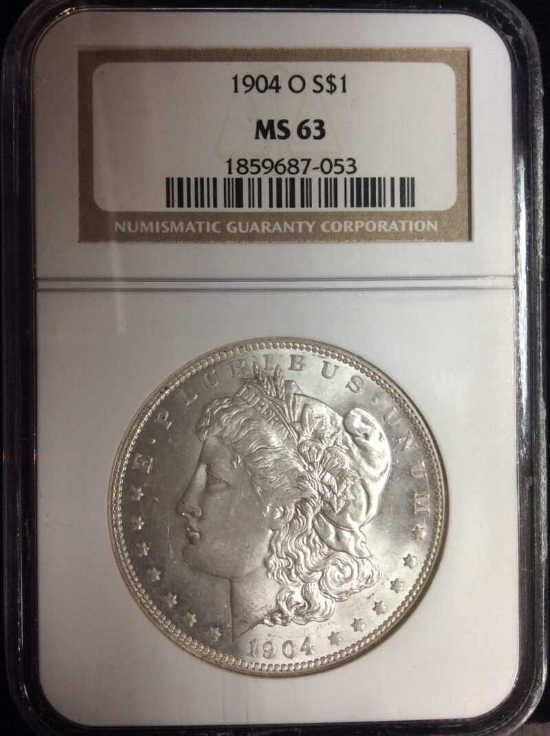 1904-O Morgan Silver Dollar in an NGC MS63 Holder