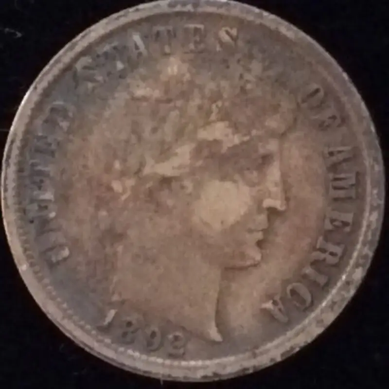 1892 Barber Dime in Very Fine Condition