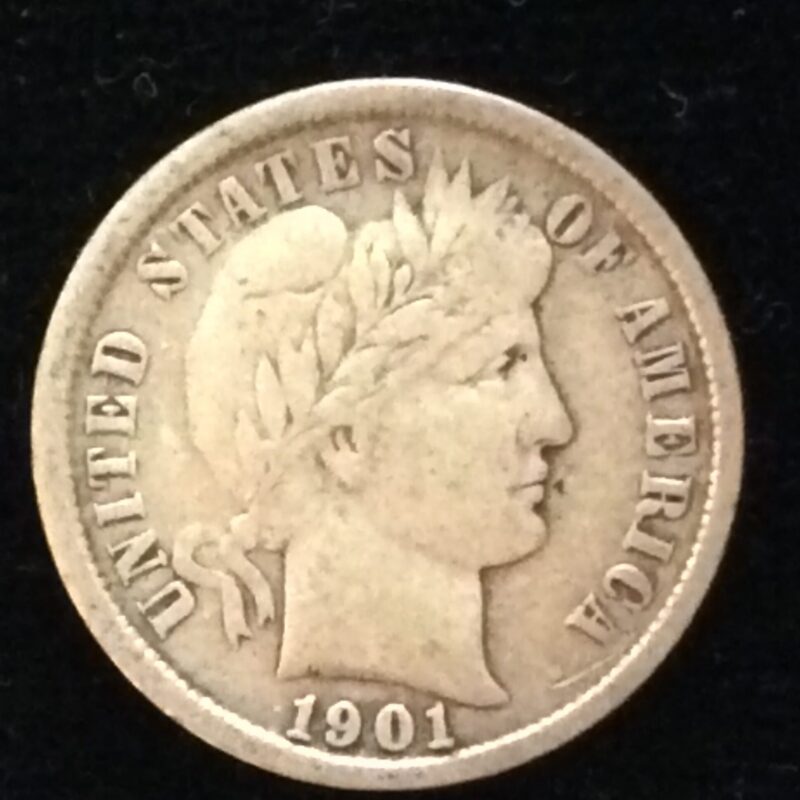 1901 Barber Dime in Very Fine Condition