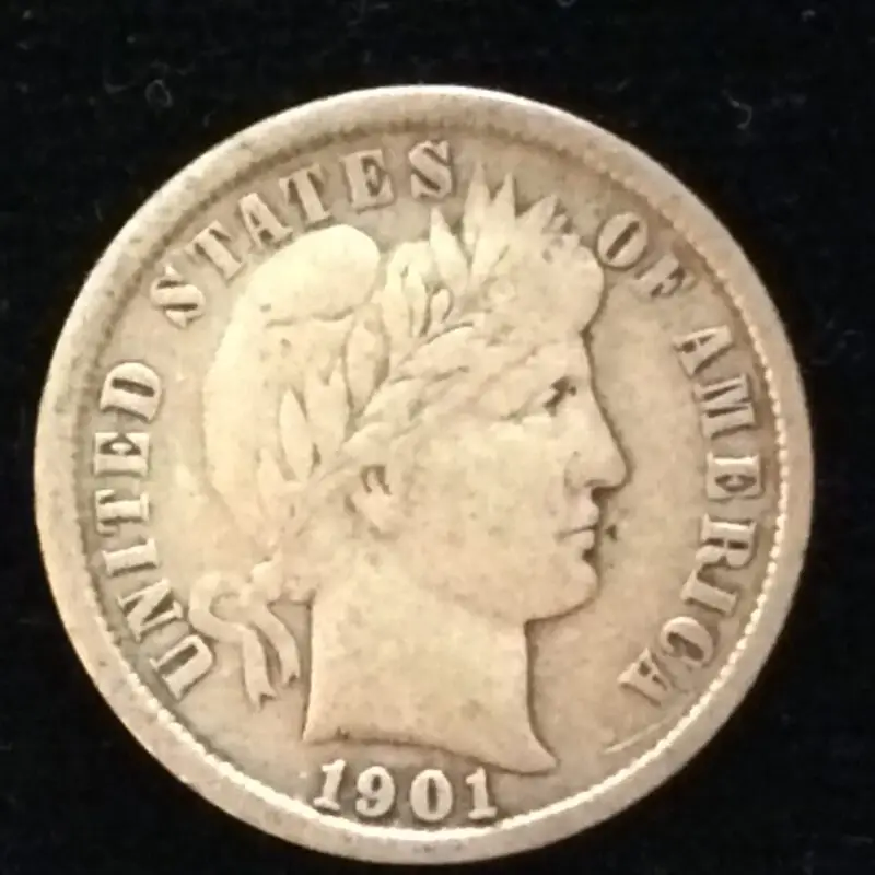 1901 Barber Dime in Very Fine Condition