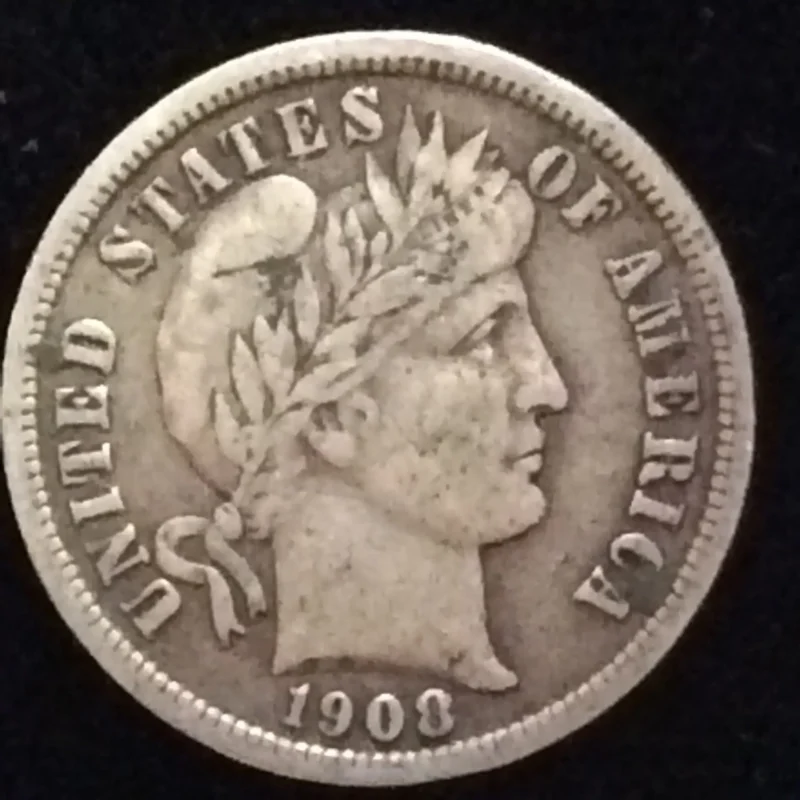 1908-D Barber Dime in Very Fine Condition