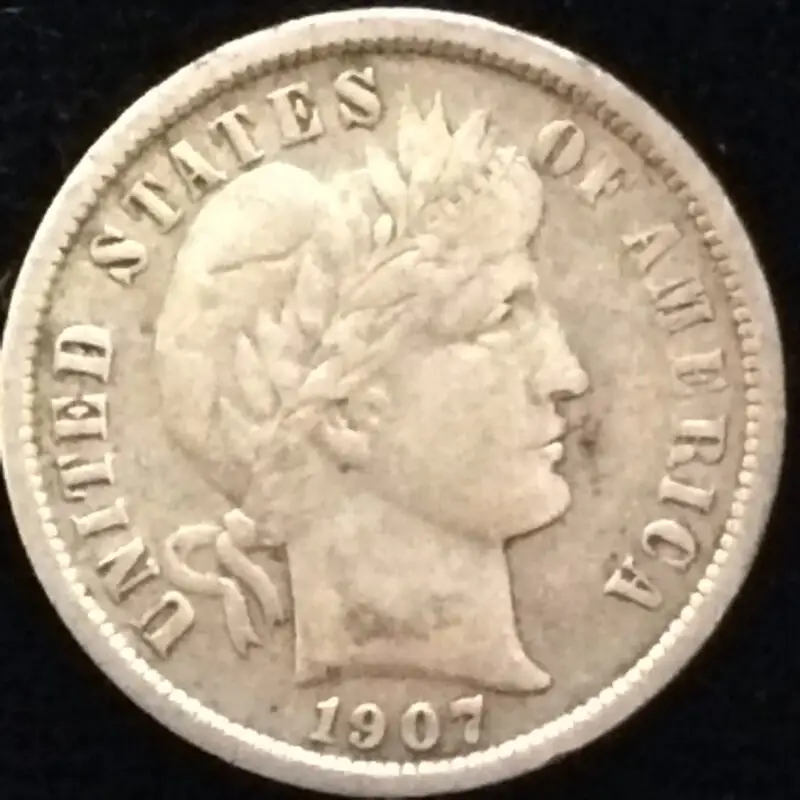 1907 Barber Dime in Very Fine ++ Condition