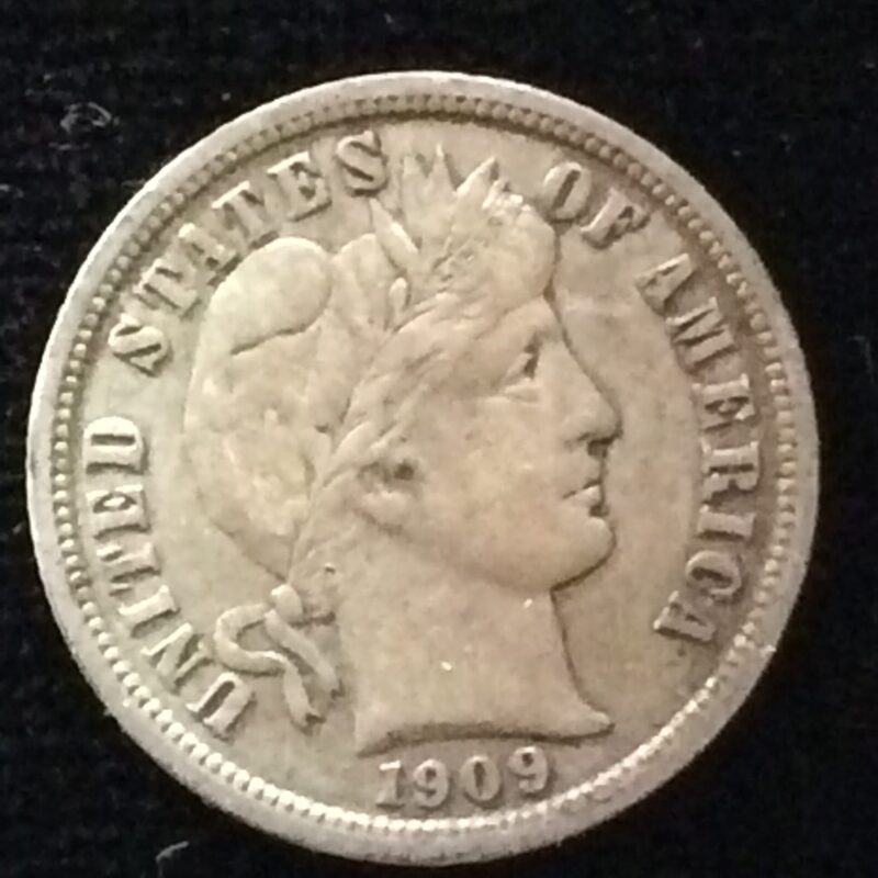 1909 Barber Dime in nice Extra Fine Condition