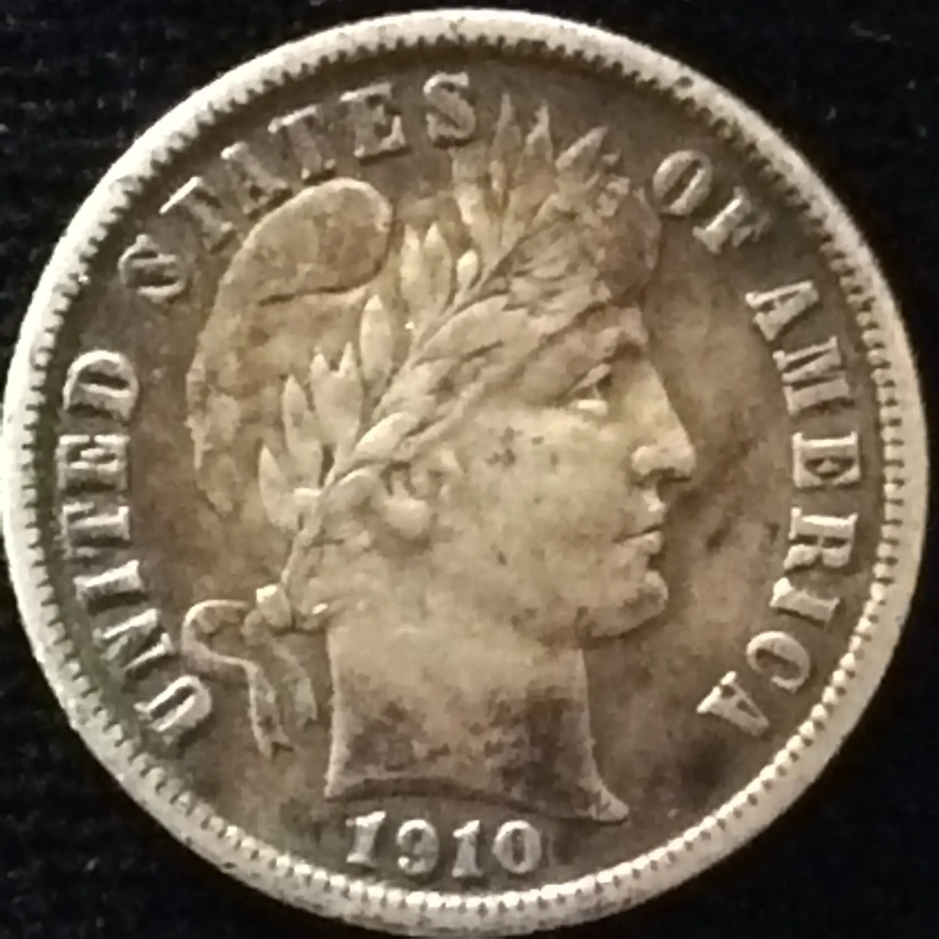 1910 Barber Dime in Extra Fine Condition