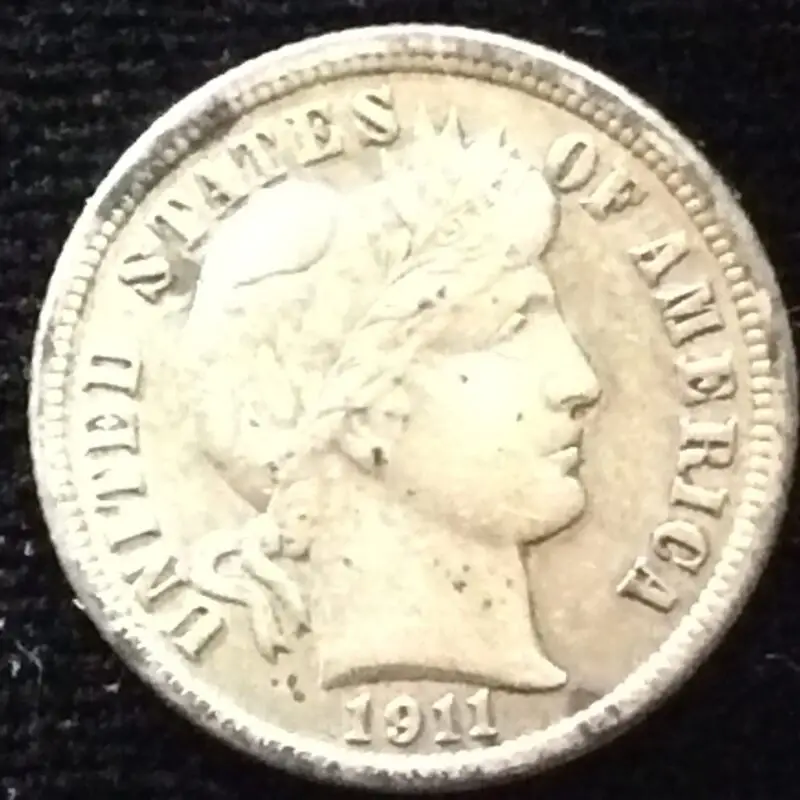 1911 Barber Dime in CHOICE Extra Fine Condition
