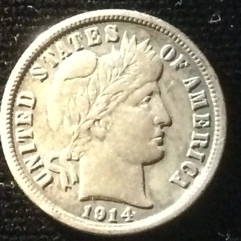 1914-D Barber Dime in Extra Fine Condition