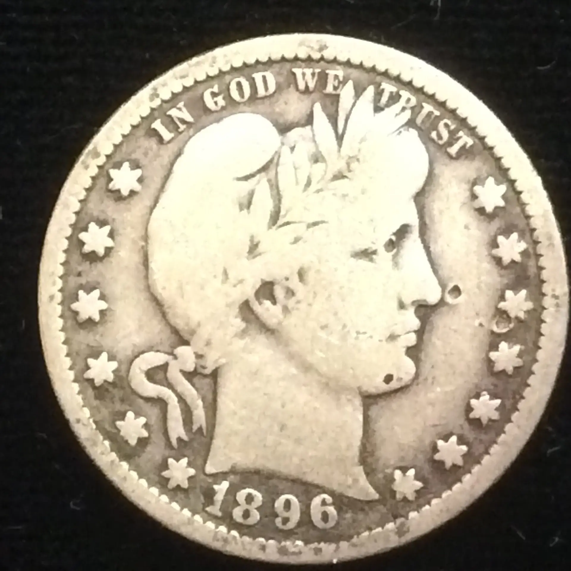 1896 Barber Quarter in Very Good Condition